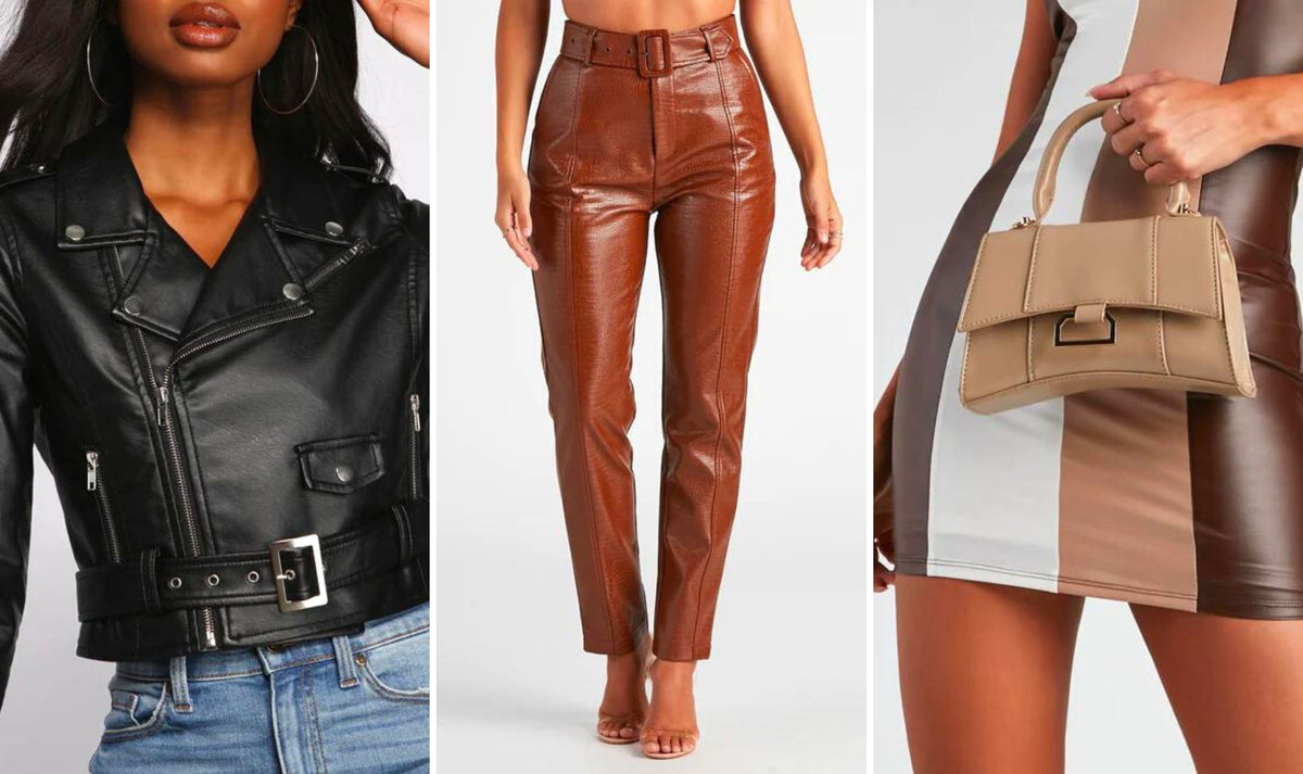 Faux Leather Clothing, Faux Leather Pants, Jackets, Skirts & Shorts