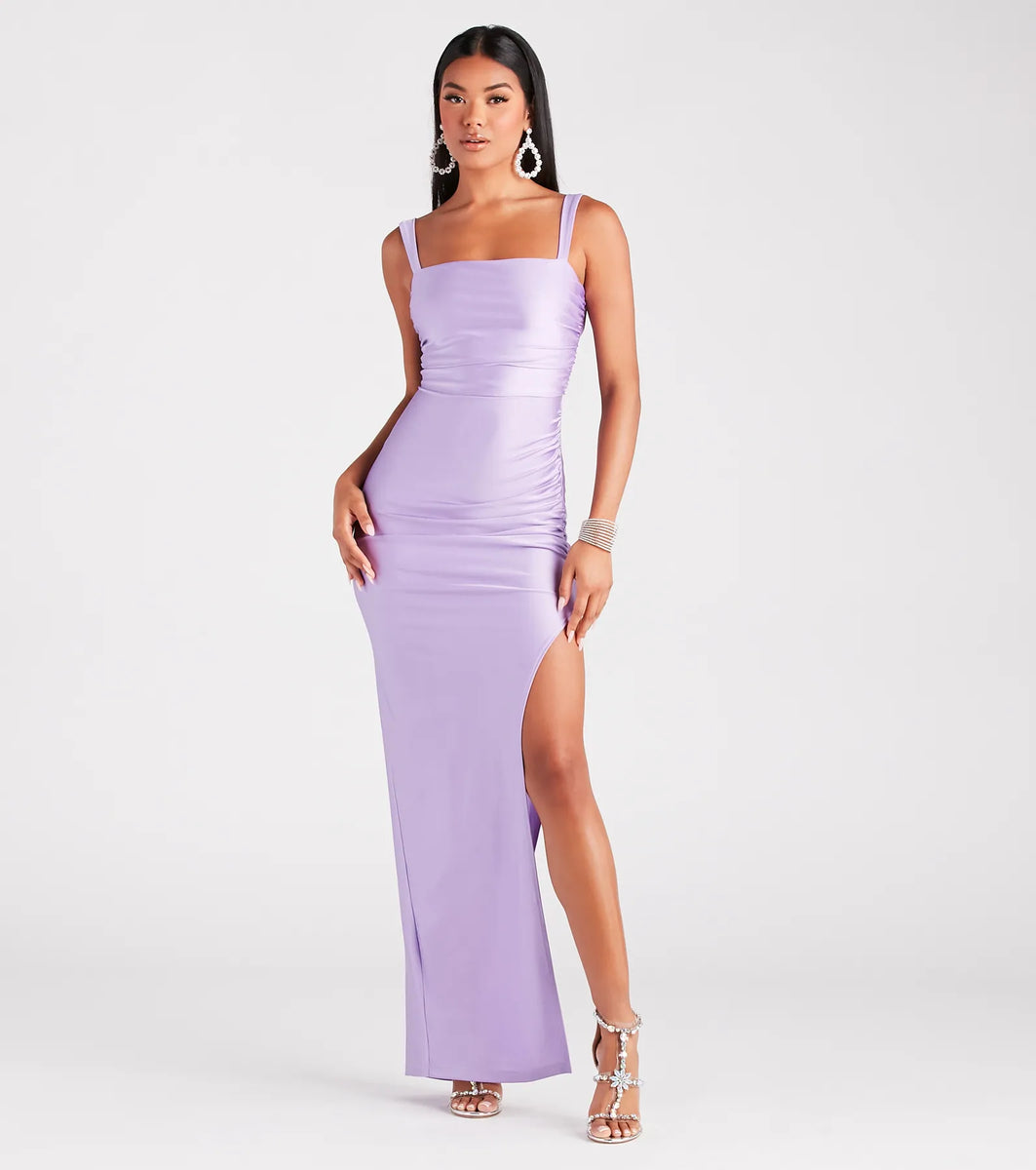 Aliza Backless High Slit Slim Fit Formal Dress Windsor