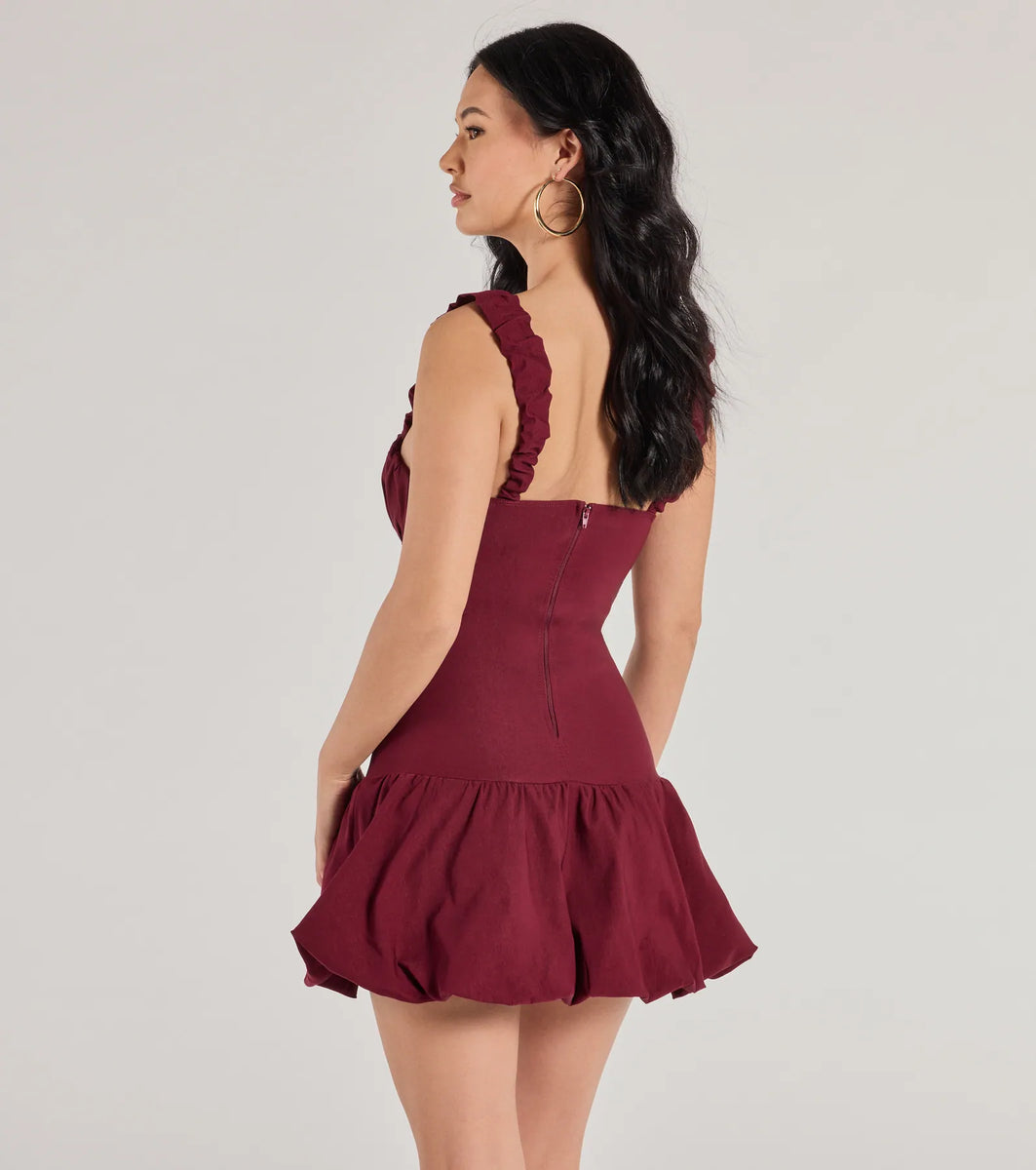 Adorable Aura Drop Waist Bubble Hem Skater Dress | Windsor