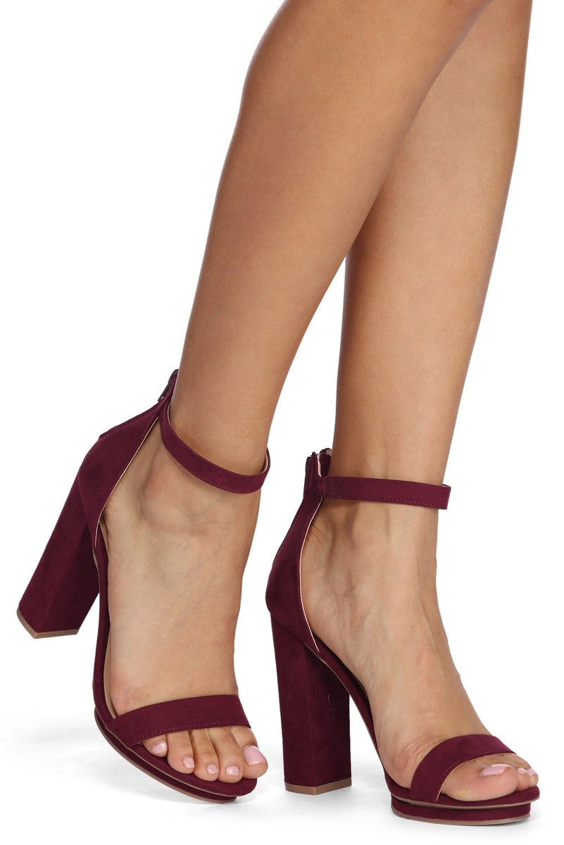 Maroon block heel shoes best sale