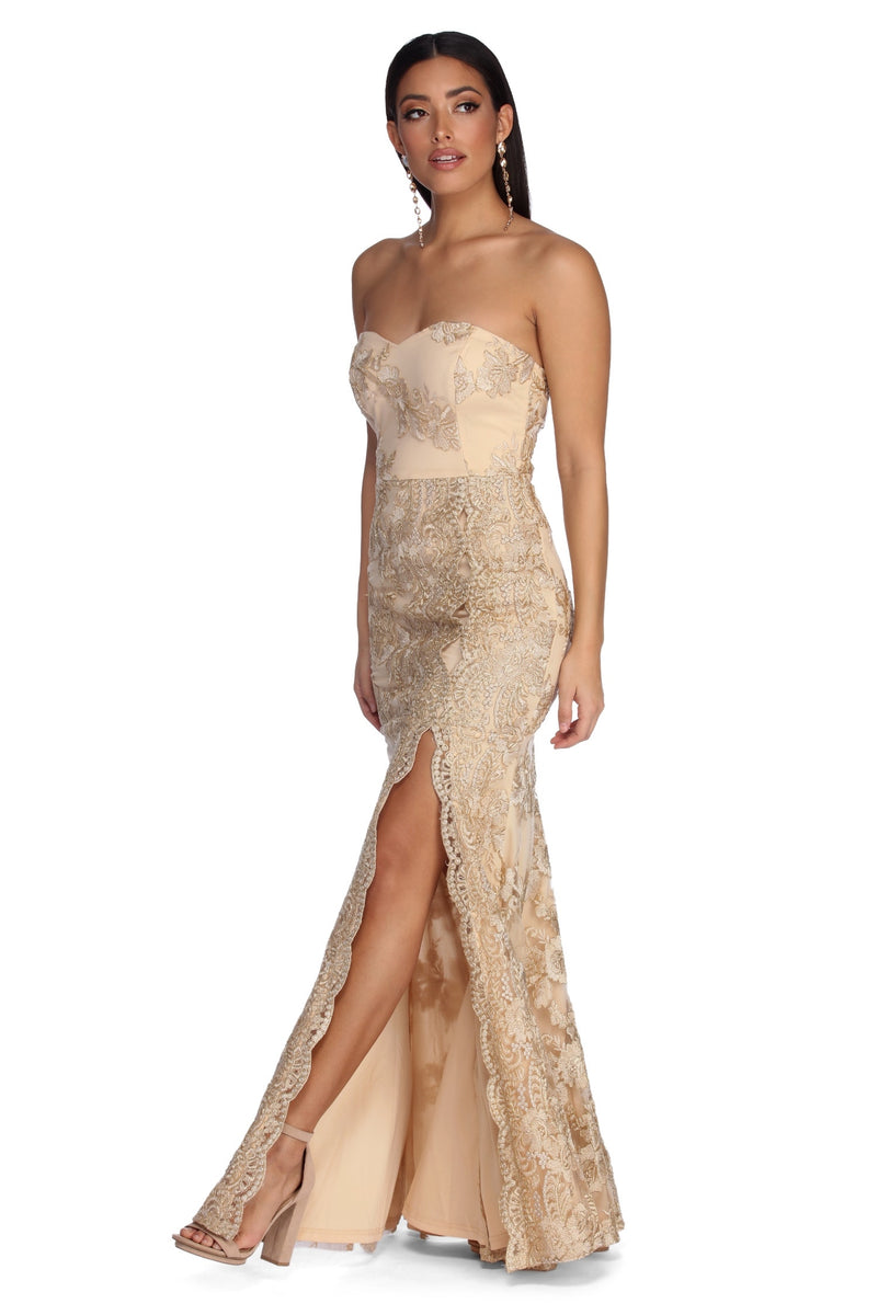 Windsor gold prom clearance dress