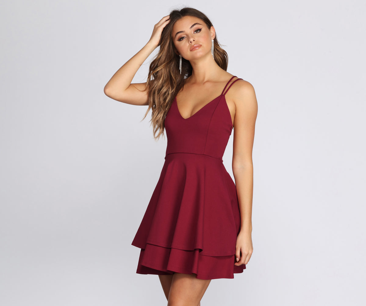 Windsor burgundy deals short dress