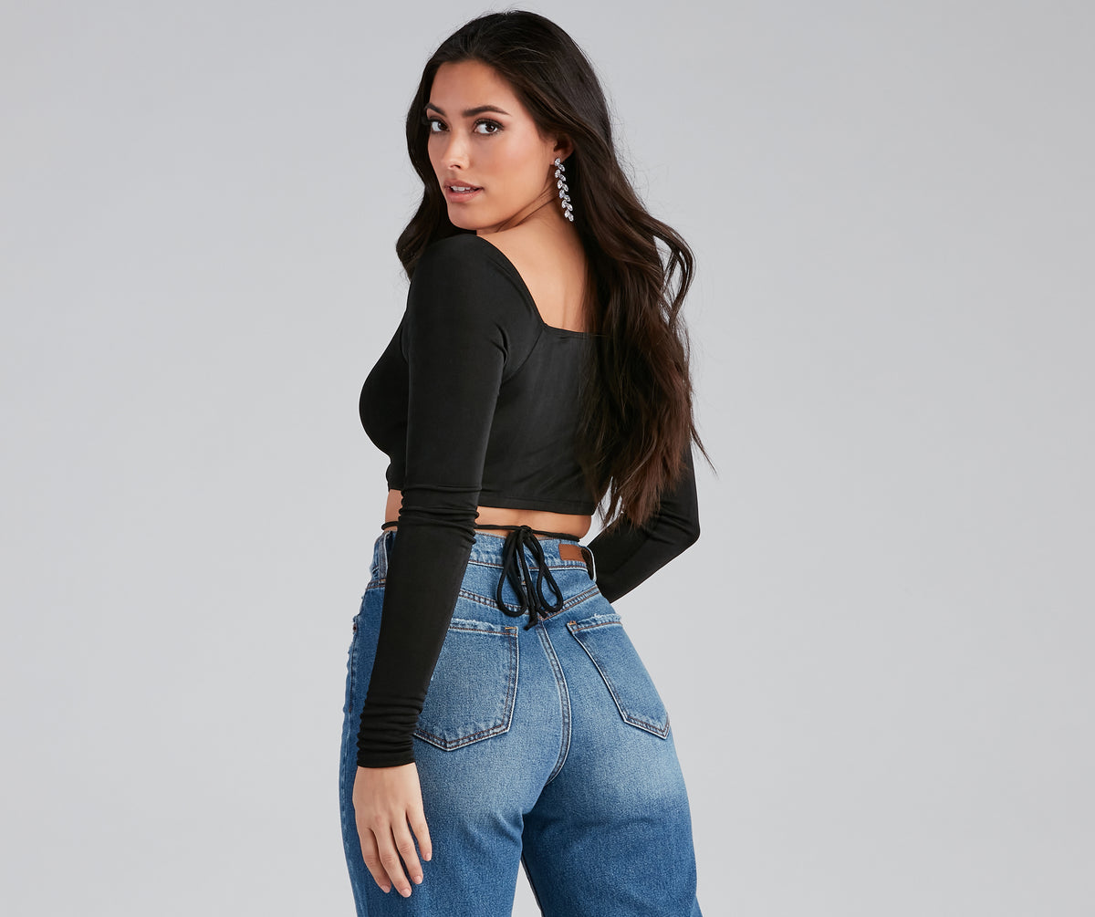 Your Moment Slinky Wrap Crop Top