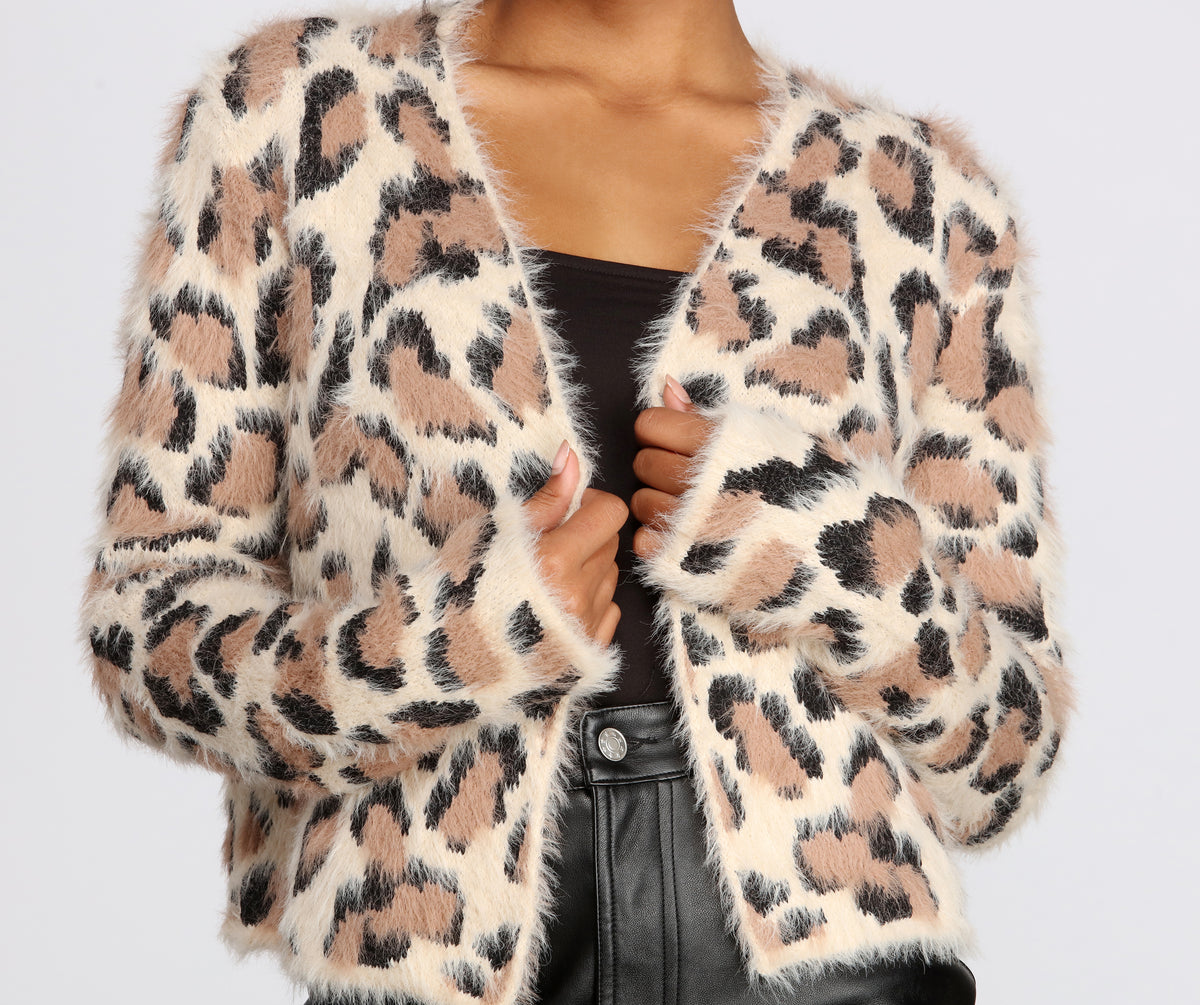 Leopard on sale eyelash cardigan