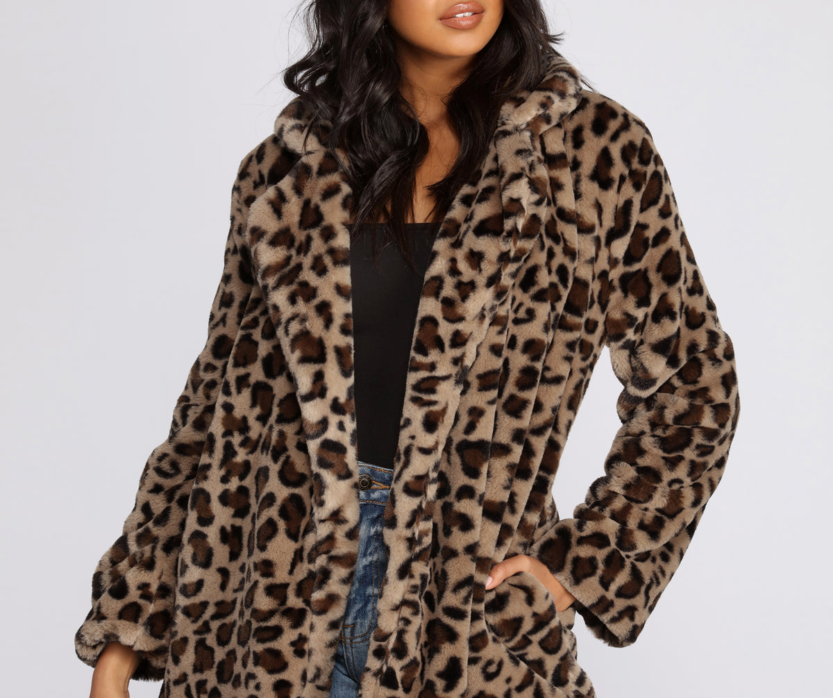 Fierce Leopard Faux Fur Jacket | Windsor