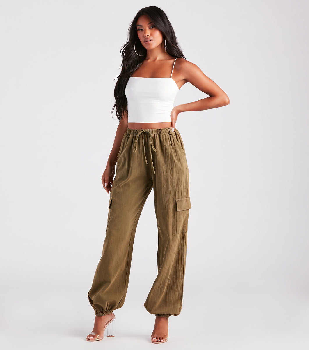 Stretch Twill Cargo Jogger at  Women's Clothing store
