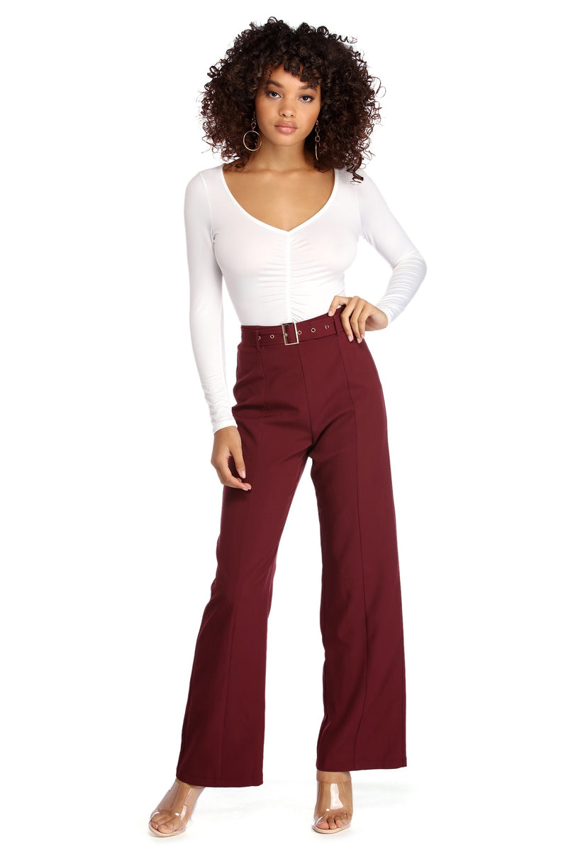 Boldly Belted Wide Leg Pants