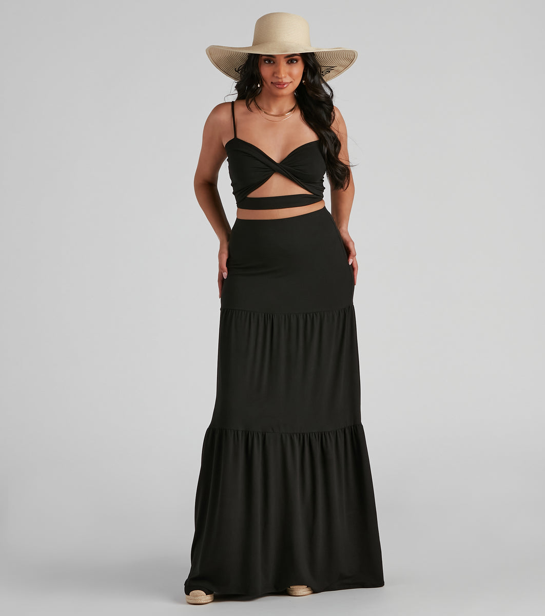 Let's Get Together Tiered Maxi Skirt
