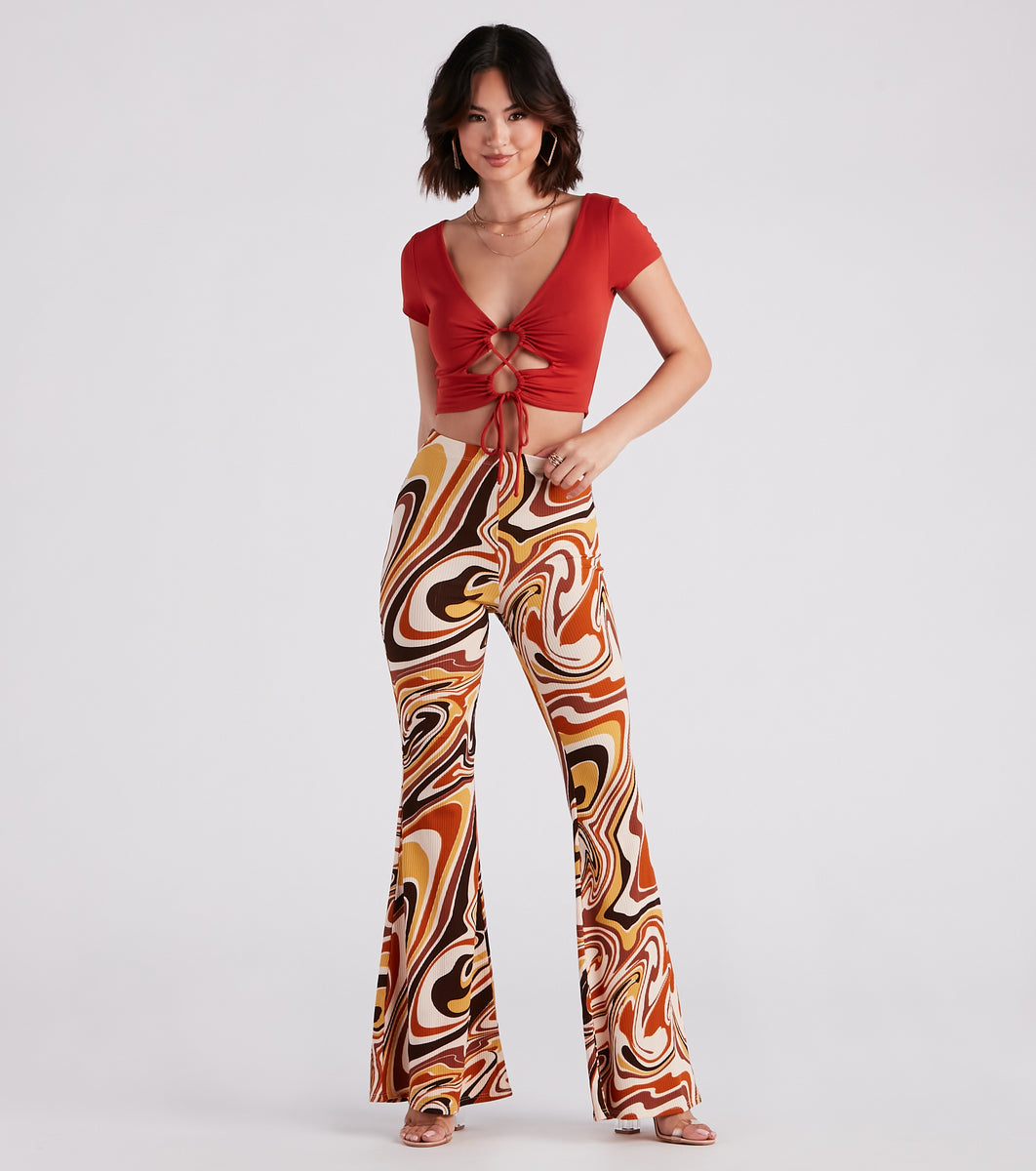 High Rise Velvet '70s Flare Pants