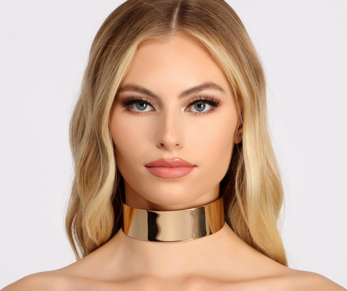 Thick Heavy Metal Choker Necklace Women