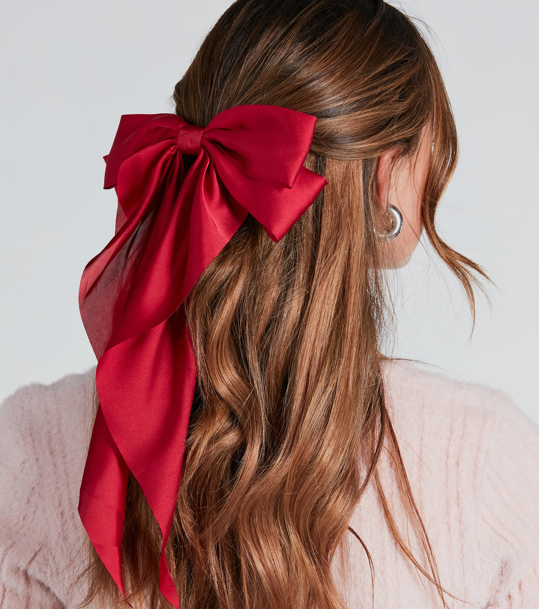 Velvet Ribbon Bow Hair Barrette - A New Day™ Brown