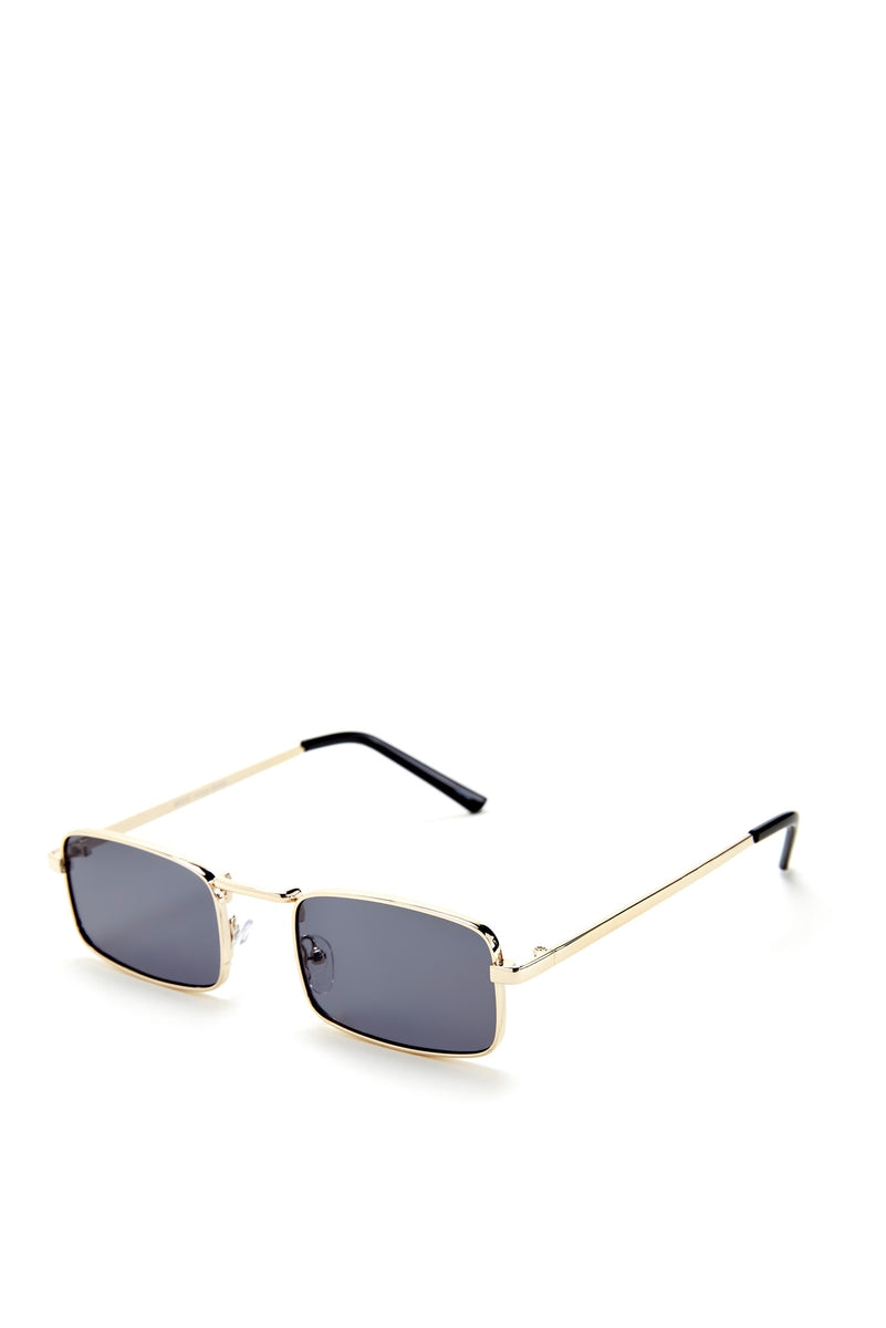 Gold rectangle outlet sunglasses