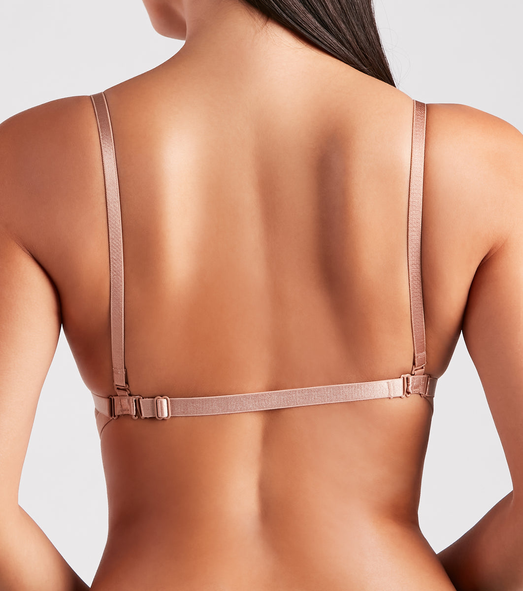 Women Cotton/Hosiery Non-Padded lower Back/Backless bra Single-Hook ,Low  Coverage,V-shap bra for women(Pack of 2)