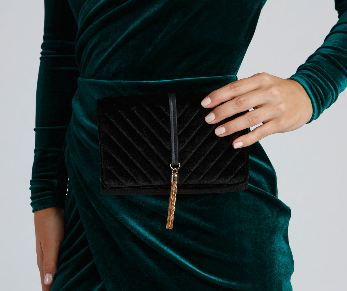 Windsor Luxe Vibes Velvet Crossbody Purse