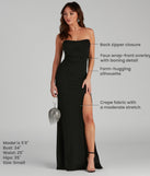 You'll feel stylish and confident in the Kaia Strapless High Slit Formal Dress as your Winter Formal Dress to stand out at your dance or event.