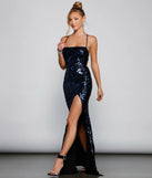 You'll be the best dressed in the Rowena Sequin Mermaid Dress as your fall formal dress with beautiful and unique details from Windsor.