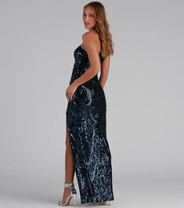 Eris Formal Sequin Scroll Dress | Windsor