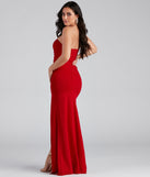 You'll feel stylish and confident in the Kaia Strapless High Slit Formal Dress as your Winter Formal Dress to stand out at your dance or event.