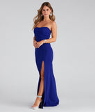 You'll feel stylish and confident in the Kaia Strapless High Slit Formal Dress as your Winter Formal Dress to stand out at your dance or event.