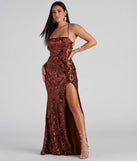 You'll be the best dressed in the Rowena Sequin Mermaid Dress as your fall formal dress with beautiful and unique details from Windsor.