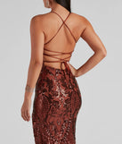 You'll be the best dressed in the Rowena Sequin Mermaid Dress as your fall formal dress with beautiful and unique details from Windsor.