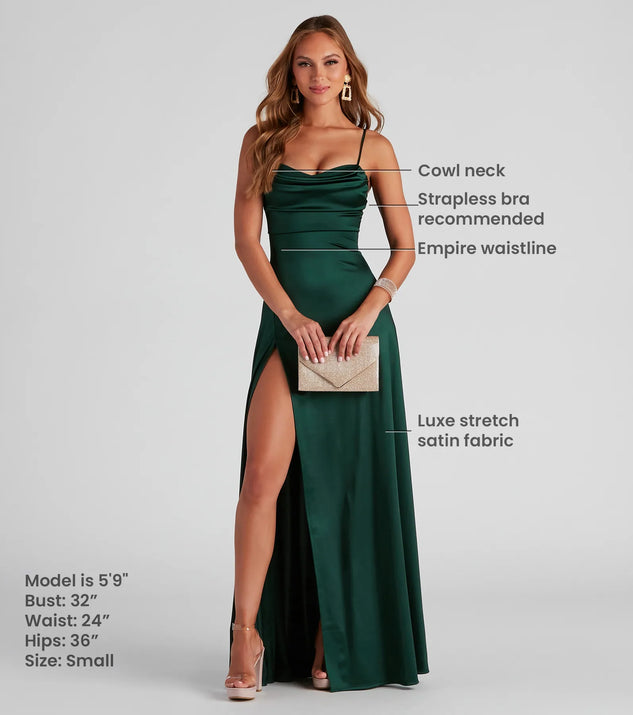 Cowl neck dress green hotsell