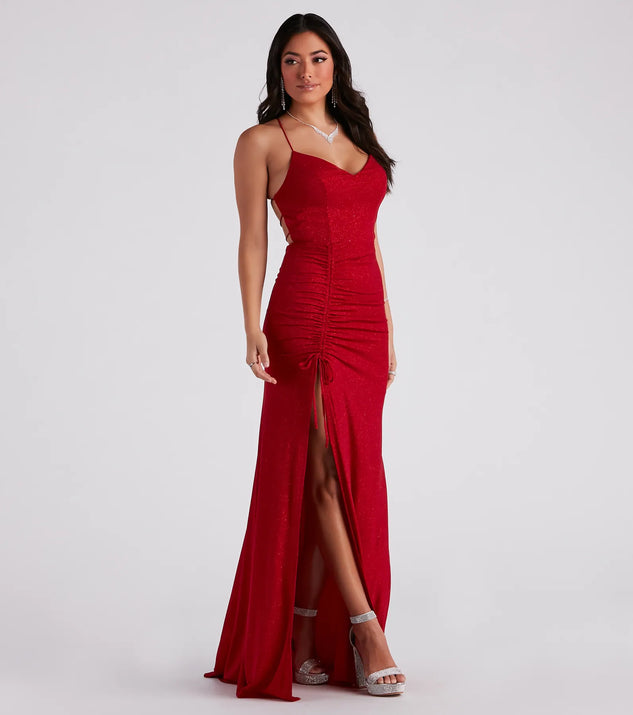 Leann formal high slit glitter dress hotsell