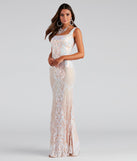 Micaela Formal Sequin Scroll Mermaid Dress