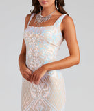 Micaela Formal Sequin Scroll Mermaid Dress