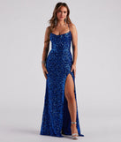 Esperanza Formal Sequin Cowl Dress