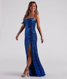 Esperanza Formal Sequin Cowl Dress