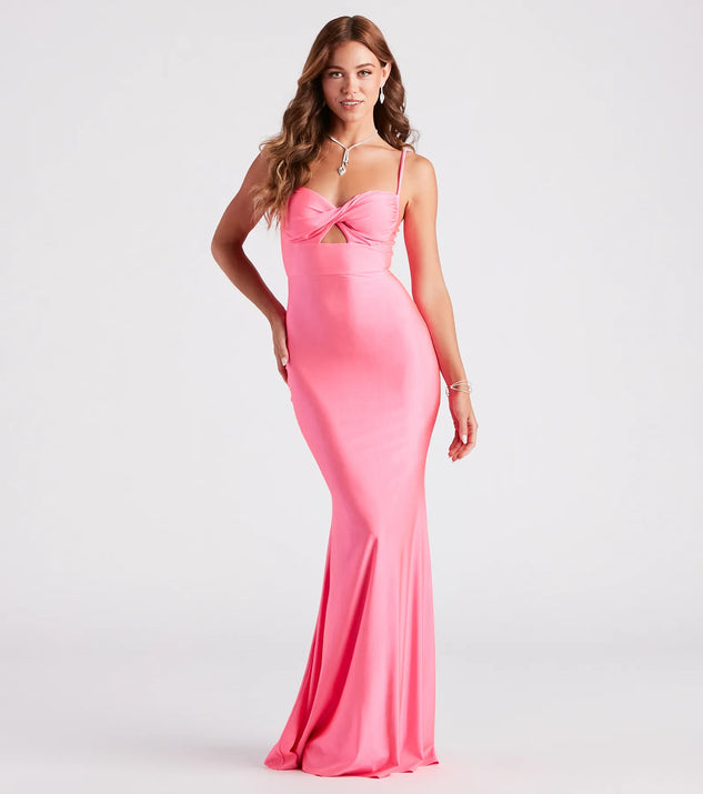 The Eliza Sleeveless Formal Mermaid Dress as your wedding guest dress with a stylish neckline and/or sleeves and elevated details on the back and front will make you the best dressed at any event!