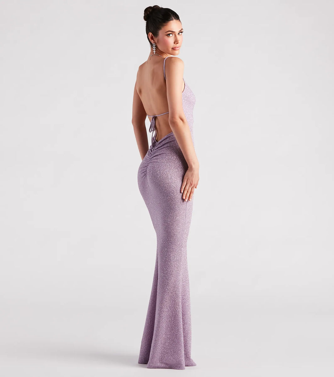 Irene Formal Backless Glitter Mermaid Dress