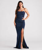 Hayden Ruched Glitter Knit Mermaid Dress