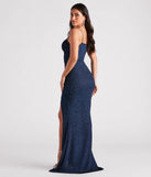 Hayden Ruched Glitter Knit Mermaid Dress