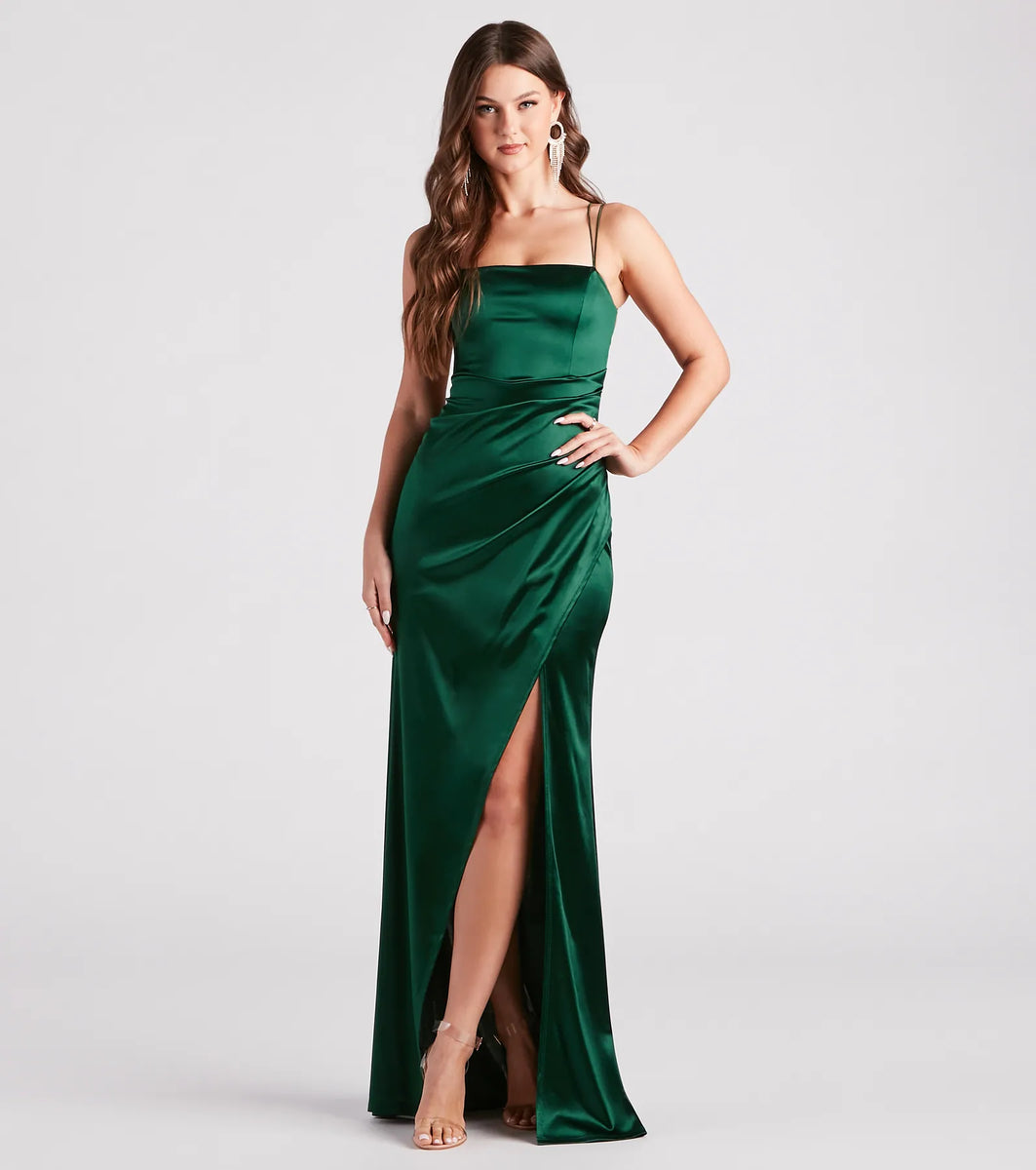 Tammy Formal Satin Strappy Back Dress