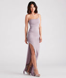 Madalyn One-Shoulder High Slit Formal Dress