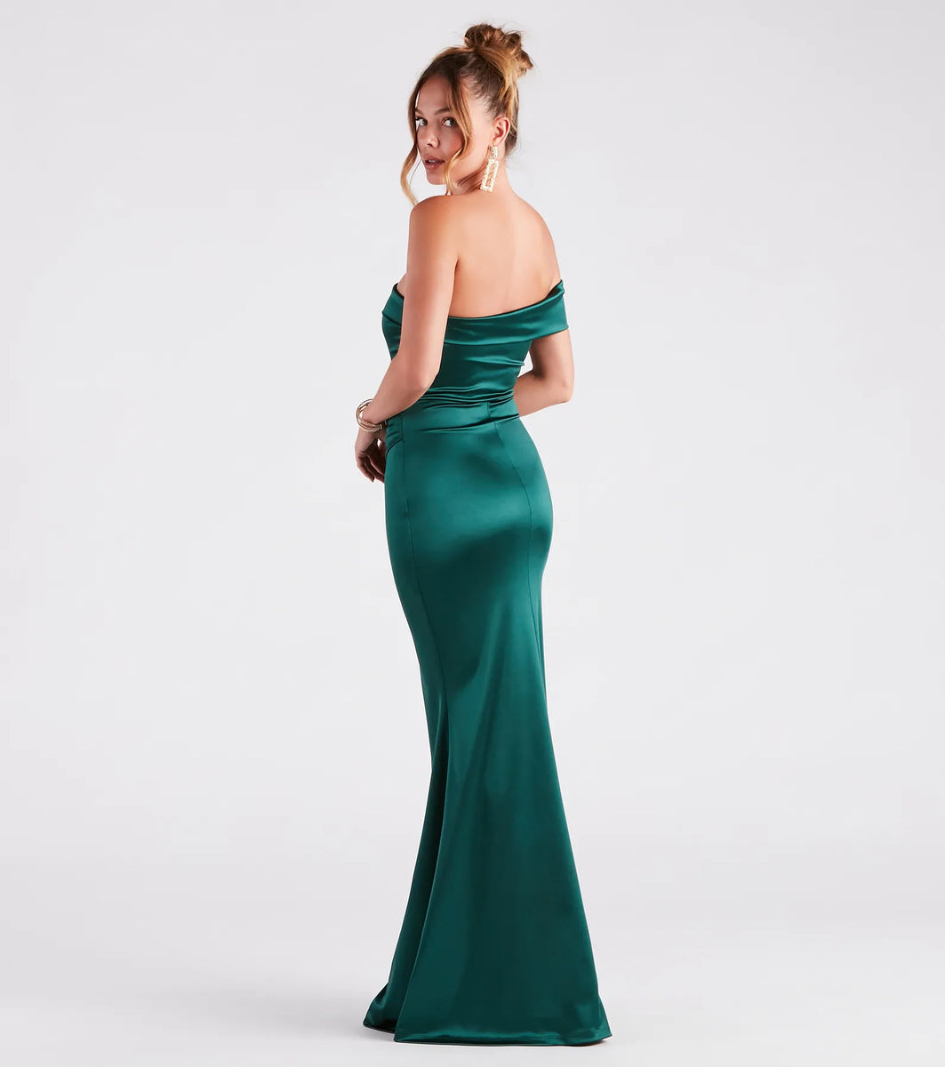 Zoey Formal One-Shoulder Satin Mermaid Dress