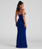 You'll be the best dressed in the Addison Glitter Mesh Formal Dress as your fall or winter formal dress with unique details from Windsor.