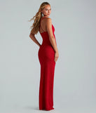 You'll be the best dressed in the Amirah Formal Glitter Cowl Neck Long Dress as your fall formal dress with beautiful and unique details from Windsor.