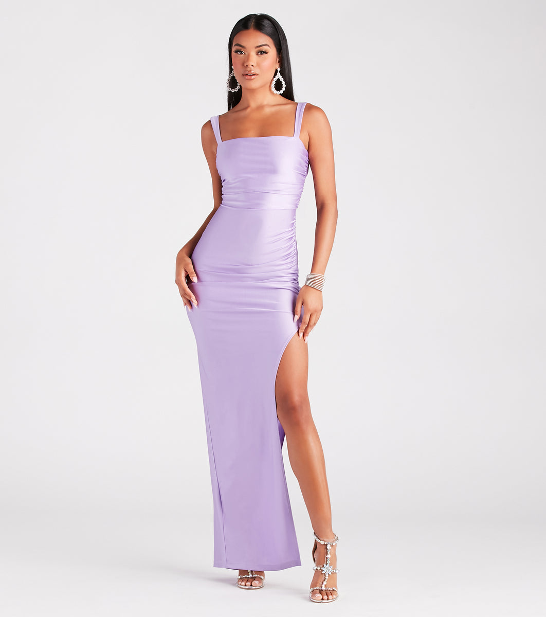 Aliza Backless High Slit Slim-Fit Formal Dress & Windsor