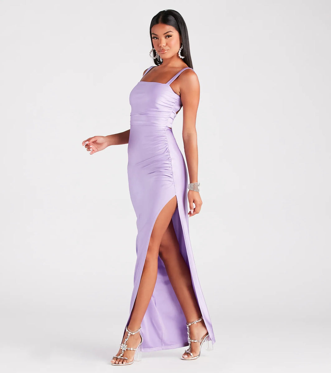 Aliza Backless High Slit Slim-Fit Formal Dress