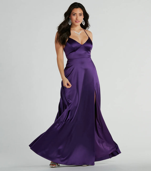 Vienna Lace-Up Satin A-Line Formal Dress | Windsor