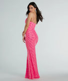 May V-Neck Mermaid Sequin Long Formal Dress