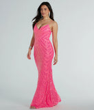 May V-Neck Mermaid Sequin Long Formal Dress