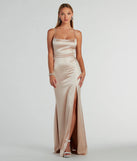 Whittney Lace-Up Rhinestone Satin Formal Dress