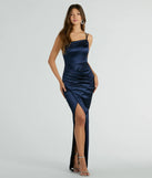 You'll be the best dressed in the Trina One-Shoulder Slim Satin Formal Dress as your fall formal dress with beautiful and unique details from Windsor.