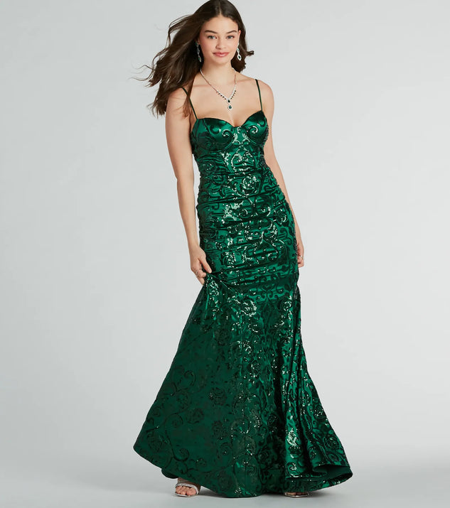 Tori Sweetheart Mermaid Sequin Satin Formal Dress | Windsor