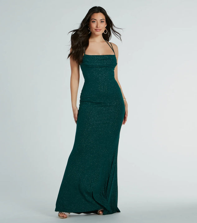 Katerina Square Neck Mermaid Glitter Formal Dress | Windsor