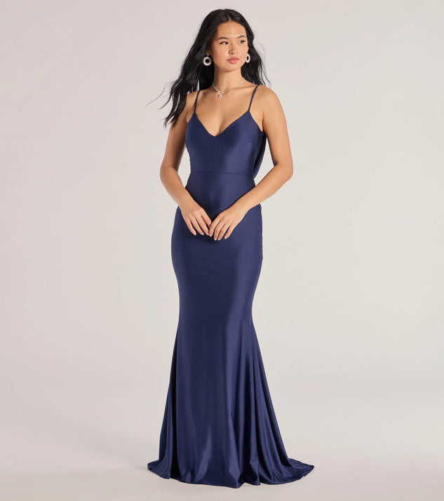 Cowl back prom dress best sale